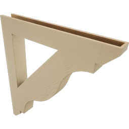 Ekena Millwork - BKTUR055X44X48FST06RCPR - Timberthane Faux Wood Funston Style Bracket, Slat Ends, 5 1/2"W x 44"D x 48"H, Primed Tan