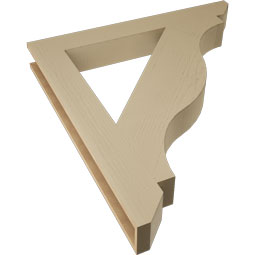 Ekena Millwork - BKTUR055X44X48FST06RCPR - Timberthane Faux Wood Funston Style Bracket, Slat Ends, 5 1/2"W x 44"D x 48"H, Primed Tan