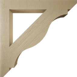 Ekena Millwork - BKTUR055X46X46FST06RCPR - Timberthane Faux Wood Funston Style Bracket, Slat Ends, 5 1/2"W x 46"D x 46"H, Primed Tan