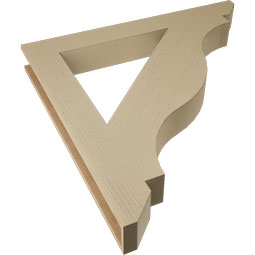 Ekena Millwork - BKTUR055X46X46FST06RCPR - Timberthane Faux Wood Funston Style Bracket, Slat Ends, 5 1/2"W x 46"D x 46"H, Primed Tan