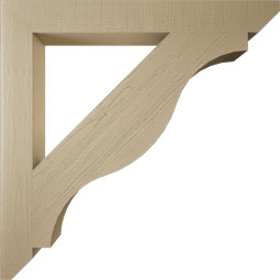 Ekena Millwork - BKTUR055X48X48FST06RCPR - Timberthane Faux Wood Funston Style Bracket, Slat Ends, 5 1/2"W x 48"D x 48"H, Primed Tan