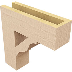 Ekena Millwork - BKTURFST44 - Timberthane Rough Cedar Faux Wood Funston Block Bracket