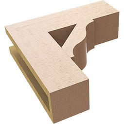 Ekena Millwork - BKTURFST44 - Timberthane Rough Cedar Faux Wood Funston Block Bracket