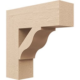 Ekena Millwork - BKTURFST44 - Timberthane Rough Cedar Faux Wood Funston Block Bracket