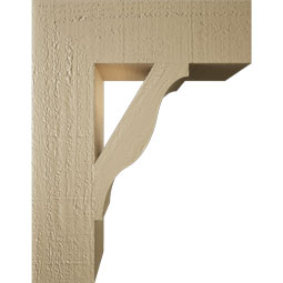 Ekena Millwork - BKTURFST44 - Timberthane Rough Cedar Faux Wood Funston Block Bracket