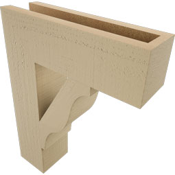 Ekena Millwork - BKTURFST44 - Timberthane Rough Cedar Faux Wood Funston Block Bracket