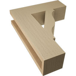 Ekena Millwork - BKTURFST44 - Timberthane Rough Cedar Faux Wood Funston Block Bracket