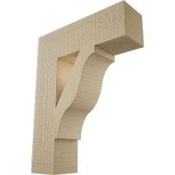 Ekena Millwork - BKTURFST44 - Timberthane Rough Cedar Faux Wood Funston Block Bracket