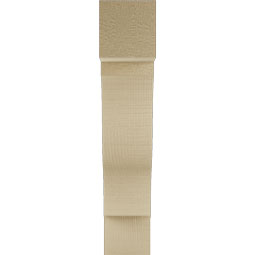 Ekena Millwork - BKTUR035X14X18FST05RCPR - Timberthane Faux Wood Funston Style Bracket, Block Ends, 3 1/2"W x 14"D x 18"H, Primed Tan
