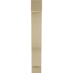 Ekena Millwork - BKTUR035X14X26FST05RCPR - Timberthane Faux Wood Funston Style Bracket, Block Ends, 3 1/2"W x 14"D x 26"H, Primed Tan