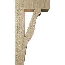 Ekena Millwork - BKTUR035X14X26FST05RCPR - Timberthane Faux Wood Funston Style Bracket, Block Ends, 3 1/2"W x 14"D x 26"H, Primed Tan