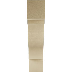 Ekena Millwork - BKTUR035X16X16FST05RCPR - Timberthane Faux Wood Funston Style Bracket, Block Ends, 3 1/2"W x 16"D x 16"H, Primed Tan