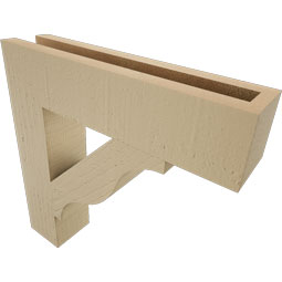 Ekena Millwork - BKTUR035X16X16FST05RCPR - Timberthane Faux Wood Funston Style Bracket, Block Ends, 3 1/2"W x 16"D x 16"H, Primed Tan
