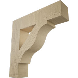 Ekena Millwork - BKTUR035X16X16FST05RCPR - Timberthane Faux Wood Funston Style Bracket, Block Ends, 3 1/2"W x 16"D x 16"H, Primed Tan
