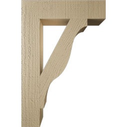 Ekena Millwork - BKTUR035X16X24FST05RCPR - Timberthane Faux Wood Funston Style Bracket, Block Ends, 3 1/2"W x 16"D x 24"H, Primed Tan