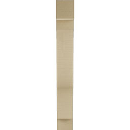 Ekena Millwork - BKTUR035X16X28FST05RCPR - Timberthane Faux Wood Funston Style Bracket, Block Ends, 3 1/2"W x 16"D x 28"H, Primed Tan