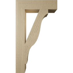 Ekena Millwork - BKTUR035X16X28FST05RCPR - Timberthane Faux Wood Funston Style Bracket, Block Ends, 3 1/2"W x 16"D x 28"H, Primed Tan