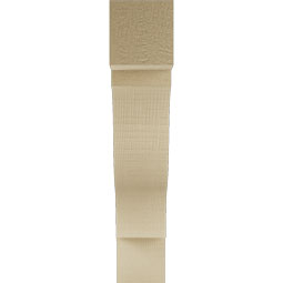 Ekena Millwork - BKTUR035X18X18FST05RCPR - Timberthane Faux Wood Funston Style Bracket, Block Ends, 3 1/2"W x 18"D x 18"H, Primed Tan