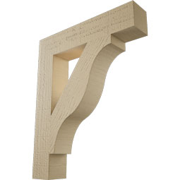 Ekena Millwork - BKTUR035X18X22FST05RCPR - Timberthane Faux Wood Funston Style Bracket, Block Ends, 3 1/2"W x 18"D x 22"H, Primed Tan