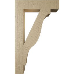 Ekena Millwork - BKTUR035X18X30FST05RCPR - Timberthane Faux Wood Funston Style Bracket, Block Ends, 3 1/2"W x 18"D x 30"H, Primed Tan