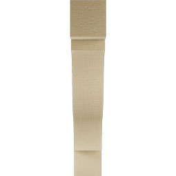 Ekena Millwork - BKTUR035X20X20FST05RCPR - Timberthane Faux Wood Funston Style Bracket, Block Ends, 3 1/2"W x 20"D x 20"H, Primed Tan