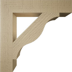 Ekena Millwork - BKTUR035X20X20FST05RCPR - Timberthane Faux Wood Funston Style Bracket, Block Ends, 3 1/2"W x 20"D x 20"H, Primed Tan