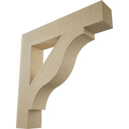 Ekena Millwork - BKTUR035X20X20FST05RCPR - Timberthane Faux Wood Funston Style Bracket, Block Ends, 3 1/2"W x 20"D x 20"H, Primed Tan