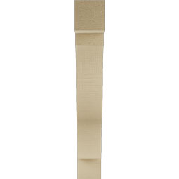 Ekena Millwork - BKTUR035X20X24FST05RCPR - Timberthane Faux Wood Funston Style Bracket, Block Ends, 3 1/2"W x 20"D x 24"H, Primed Tan