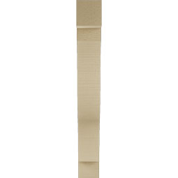 Ekena Millwork - BKTUR035X20X28FST05RCPR - Timberthane Faux Wood Funston Style Bracket, Block Ends, 3 1/2"W x 20"D x 28"H, Primed Tan
