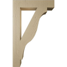 Ekena Millwork - BKTUR035X20X32FST05RCPR - Timberthane Faux Wood Funston Style Bracket, Block Ends, 3 1/2"W x 20"D x 32"H, Primed Tan