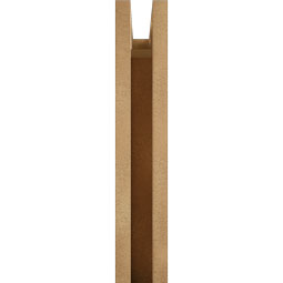 Ekena Millwork - BKTUR035X22X22FST05RCPR - Timberthane Faux Wood Funston Style Bracket, Block Ends, 3 1/2"W x 22"D x 22"H, Primed Tan