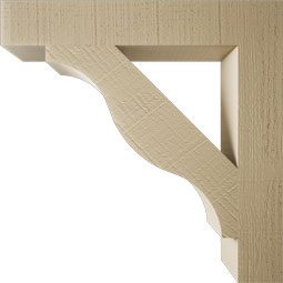 Ekena Millwork - BKTUR035X22X22FST05RCPR - Timberthane Faux Wood Funston Style Bracket, Block Ends, 3 1/2"W x 22"D x 22"H, Primed Tan