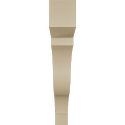 Ekena Millwork - BKTUR035X22X22FST05RCPR - Timberthane Faux Wood Funston Style Bracket, Block Ends, 3 1/2"W x 22"D x 22"H, Primed Tan