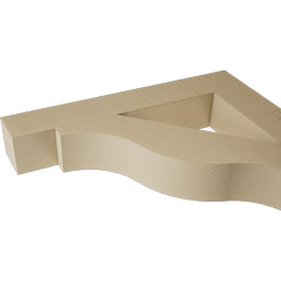Ekena Millwork - BKTUR035X22X22FST05RCPR - Timberthane Faux Wood Funston Style Bracket, Block Ends, 3 1/2"W x 22"D x 22"H, Primed Tan