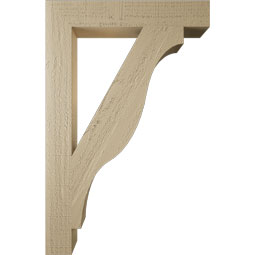 Ekena Millwork - BKTUR035X22X34FST05RCPR - Timberthane Faux Wood Funston Style Bracket, Block Ends, 3 1/2"W x 22"D x 34"H, Primed Tan