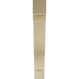Ekena Millwork - BKTUR035X24X24FST05RCPR - Timberthane Faux Wood Funston Style Bracket, Block Ends, 3 1/2"W x 24"D x 24"H, Primed Tan