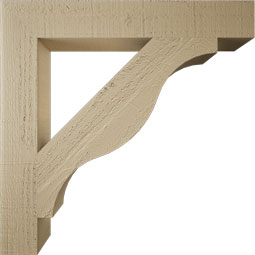Ekena Millwork - BKTUR035X24X24FST05RCPR - Timberthane Faux Wood Funston Style Bracket, Block Ends, 3 1/2"W x 24"D x 24"H, Primed Tan