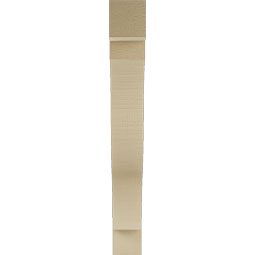Ekena Millwork - BKTUR035X24X28FST05RCPR - Timberthane Faux Wood Funston Style Bracket, Block Ends, 3 1/2"W x 24"D x 28"H, Primed Tan