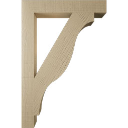 Ekena Millwork - BKTUR035X24X36FST05RCPR - Timberthane Faux Wood Funston Style Bracket, Block Ends, 3 1/2"W x 24"D x 36"H, Primed Tan
