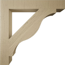 Ekena Millwork - BKTUR035X26X26FST05RCPR - Timberthane Faux Wood Funston Style Bracket, Block Ends, 3 1/2"W x 26"D x 26"H, Primed Tan