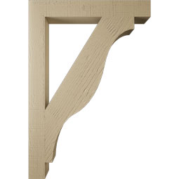 Ekena Millwork - BKTUR035X26X38FST05RCPR - Timberthane Faux Wood Funston Style Bracket, Block Ends, 3 1/2"W x 26"D x 38"H, Primed Tan