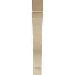 Ekena Millwork - BKTUR035X28X28FST05RCPR - Timberthane Faux Wood Funston Style Bracket, Block Ends, 3 1/2"W x 28"D x 28"H, Primed Tan