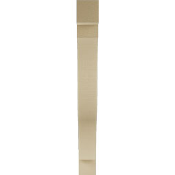 Ekena Millwork - BKTUR035X28X32FST05RCPR - Timberthane Faux Wood Funston Style Bracket, Block Ends, 3 1/2"W x 28"D x 32"H, Primed Tan