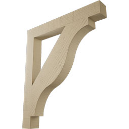 Ekena Millwork - BKTUR035X28X32FST05RCPR - Timberthane Faux Wood Funston Style Bracket, Block Ends, 3 1/2"W x 28"D x 32"H, Primed Tan