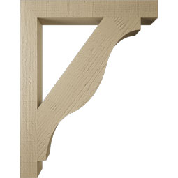 Ekena Millwork - BKTUR035X28X36FST05RCPR - Timberthane Faux Wood Funston Style Bracket, Block Ends, 3 1/2"W x 28"D x 36"H, Primed Tan