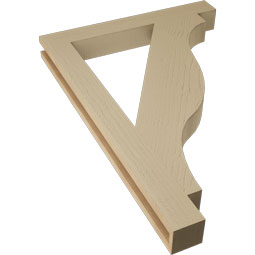 Ekena Millwork - BKTUR035X28X40FST05RCPR - Timberthane Faux Wood Funston Style Bracket, Block Ends, 3 1/2"W x 28"D x 40"H, Primed Tan