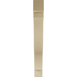 Ekena Millwork - BKTUR035X30X30FST05RCPR - Timberthane Faux Wood Funston Style Bracket, Block Ends, 3 1/2"W x 30"D x 30"H, Primed Tan