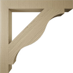 Ekena Millwork - BKTUR035X30X30FST05RCPR - Timberthane Faux Wood Funston Style Bracket, Block Ends, 3 1/2"W x 30"D x 30"H, Primed Tan