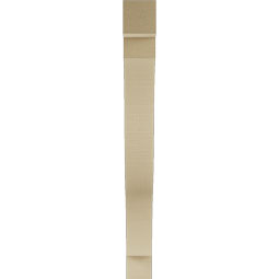 Ekena Millwork - BKTUR035X30X34FST05RCPR - Timberthane Faux Wood Funston Style Bracket, Block Ends, 3 1/2"W x 30"D x 34"H, Primed Tan