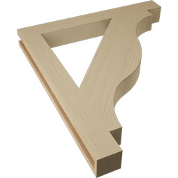 Ekena Millwork - BKTUR035X30X34FST05RCPR - Timberthane Faux Wood Funston Style Bracket, Block Ends, 3 1/2"W x 30"D x 34"H, Primed Tan